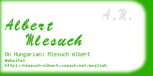 albert mlesuch business card